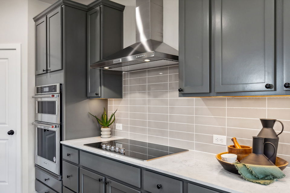 A kitchen with stainless steel appliances.