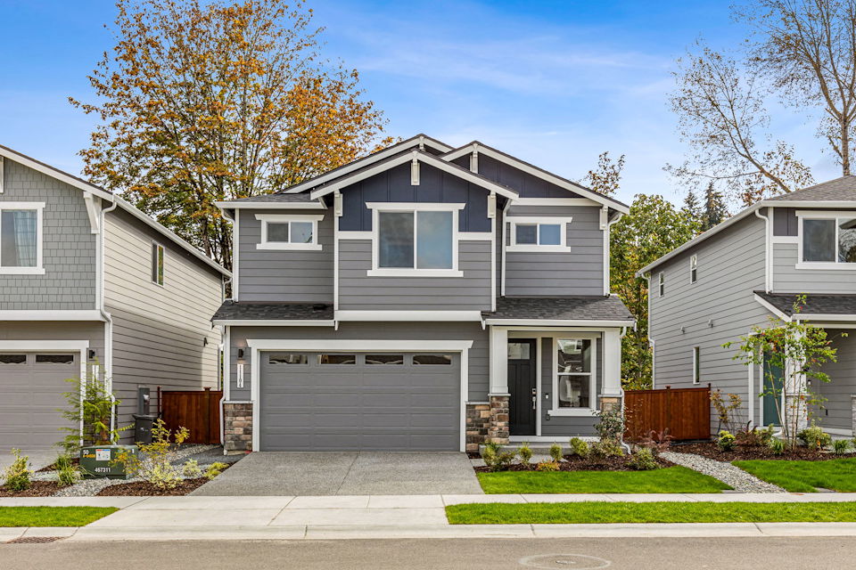 A house with a garage.
