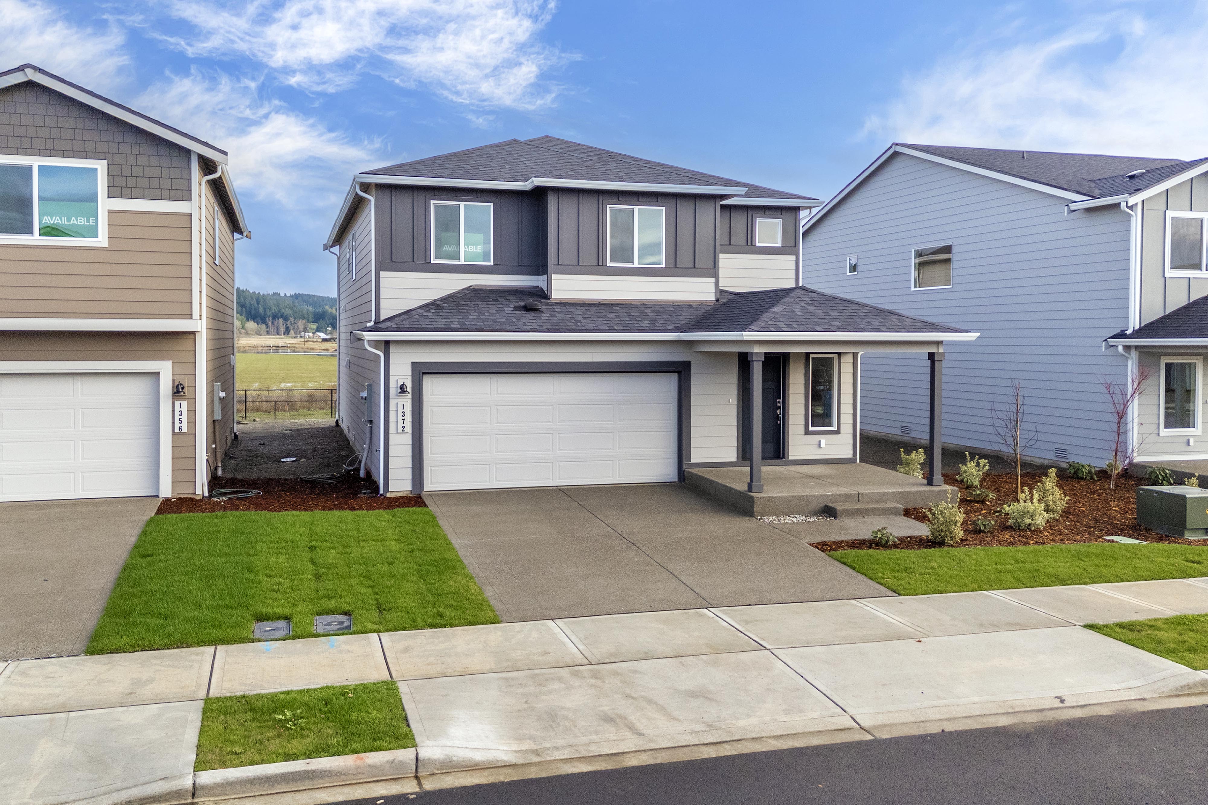 A house with a garage.