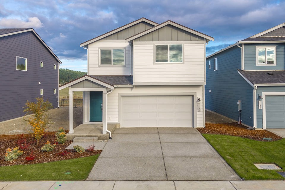 A house with a garage.