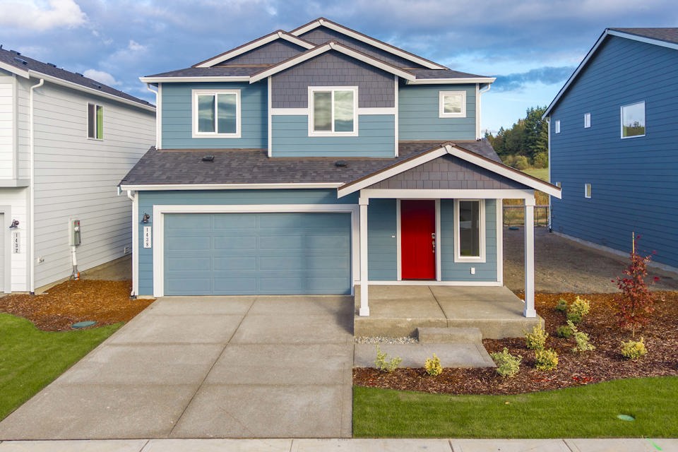 A house with a garage.