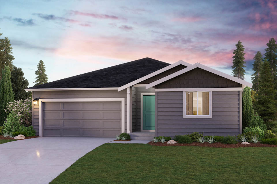 A house with a garage.