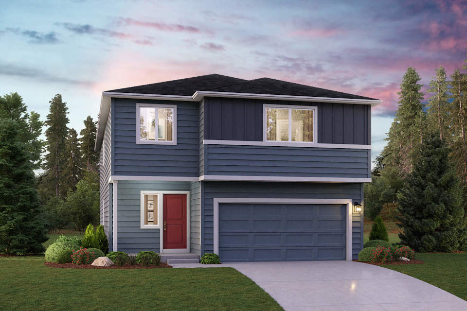 A house with a garage.
