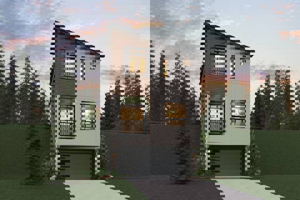 A house with a large yard.