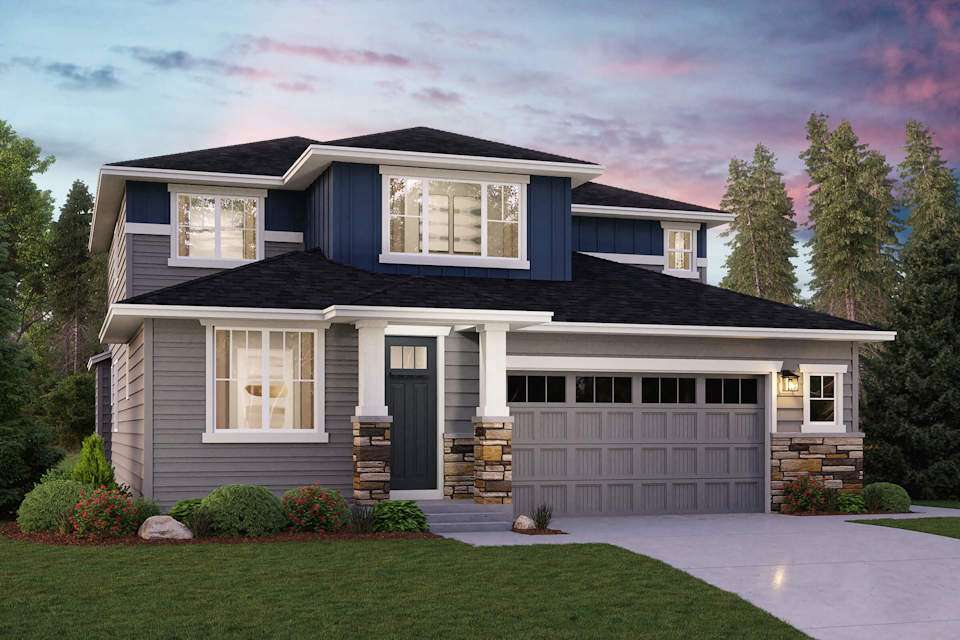 A house with a large front yard.