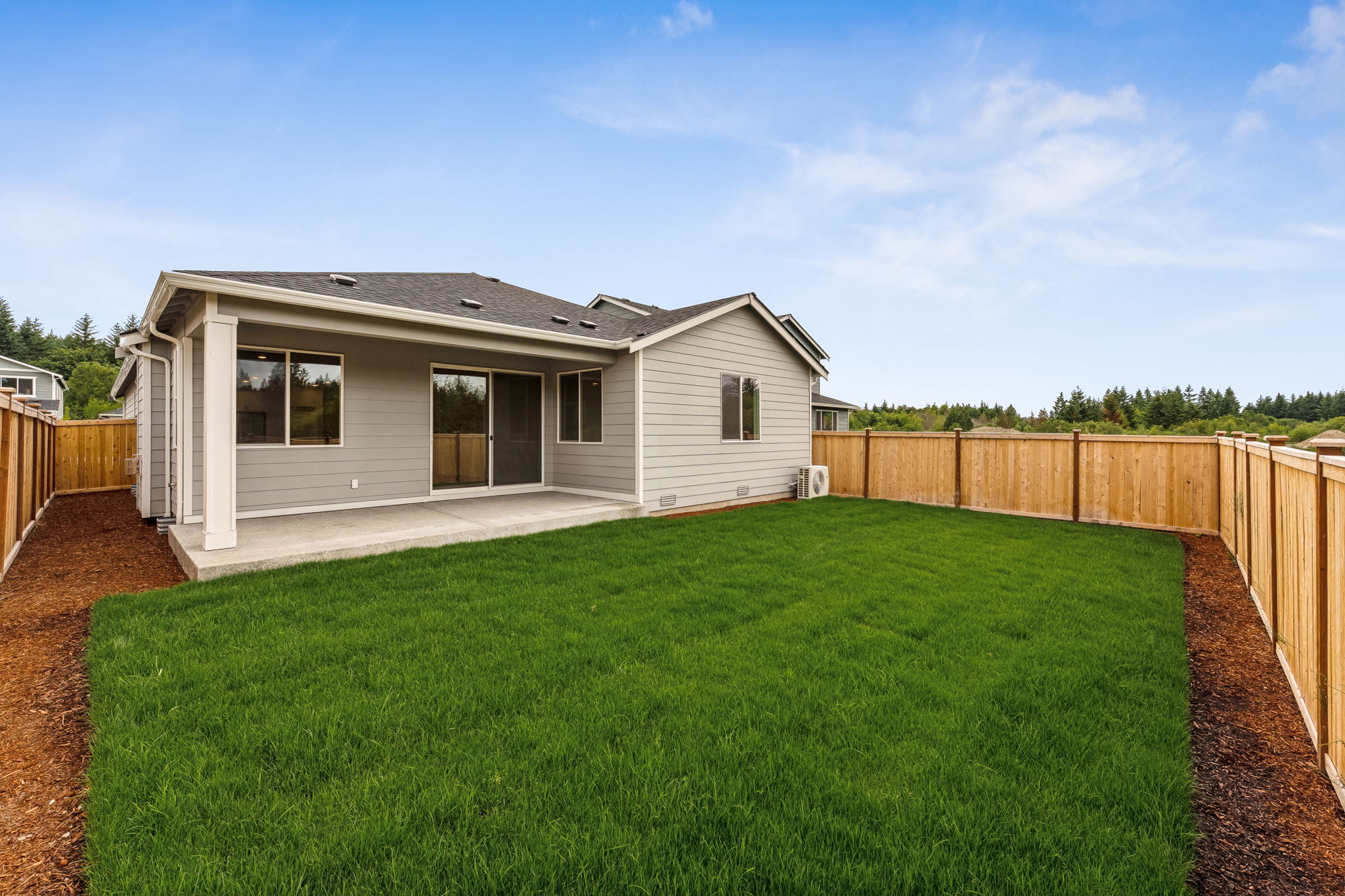 A house with a fence around it.