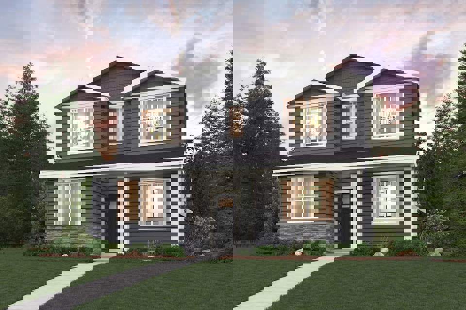 A house with a driveway.