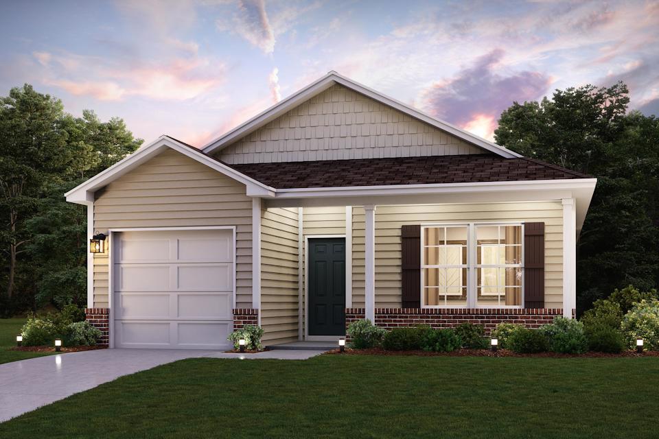 A house with a garage.