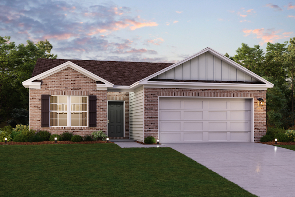 A house with a garage.