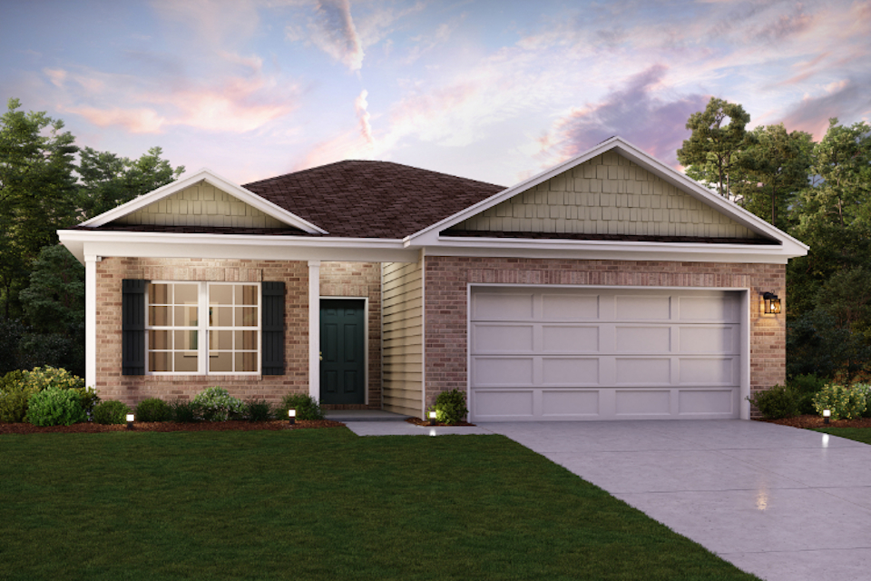 A house with a garage.