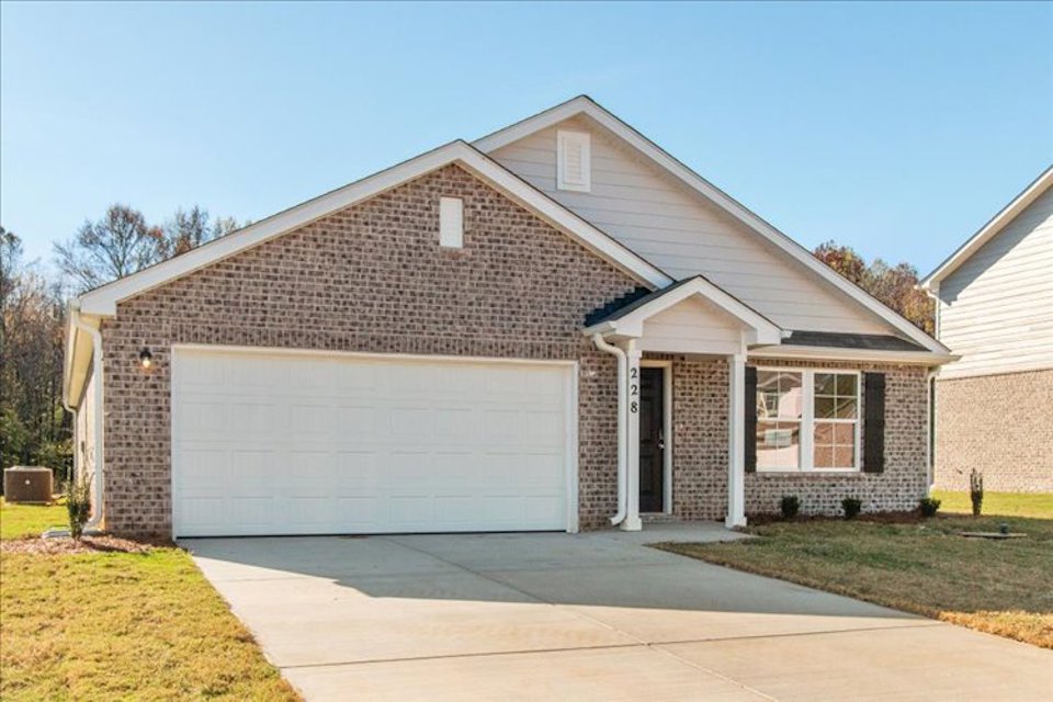 A house with a garage.