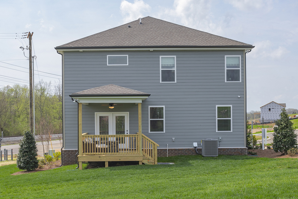 A house with a porch.