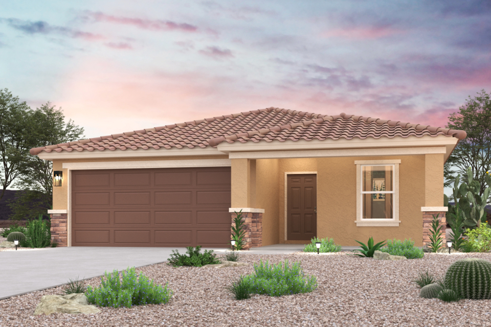 A house with a garage.