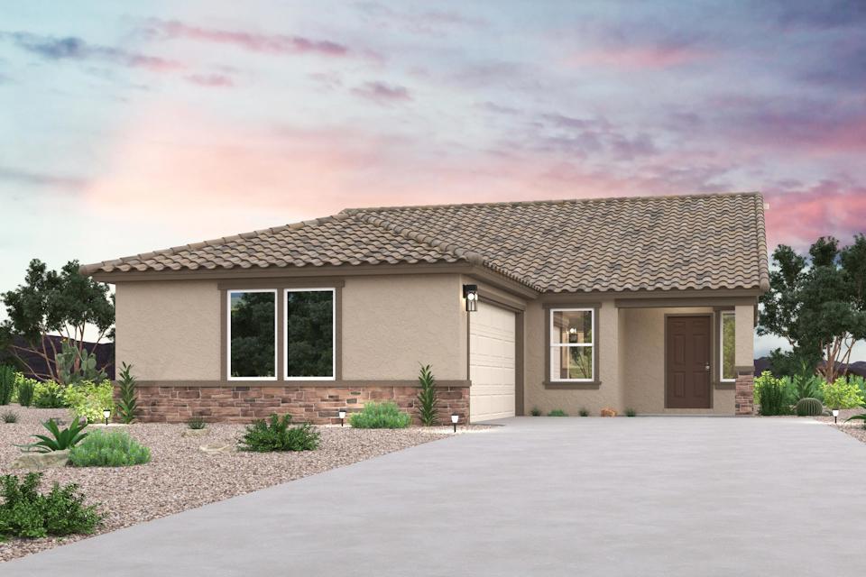 A house with a driveway.