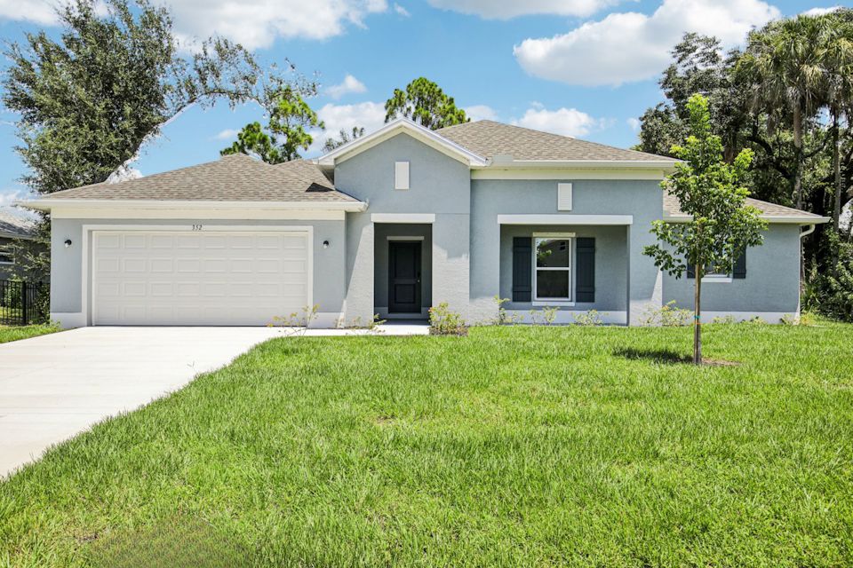 A house with a garage.