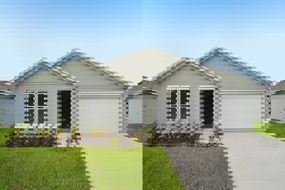 A house with a garage.