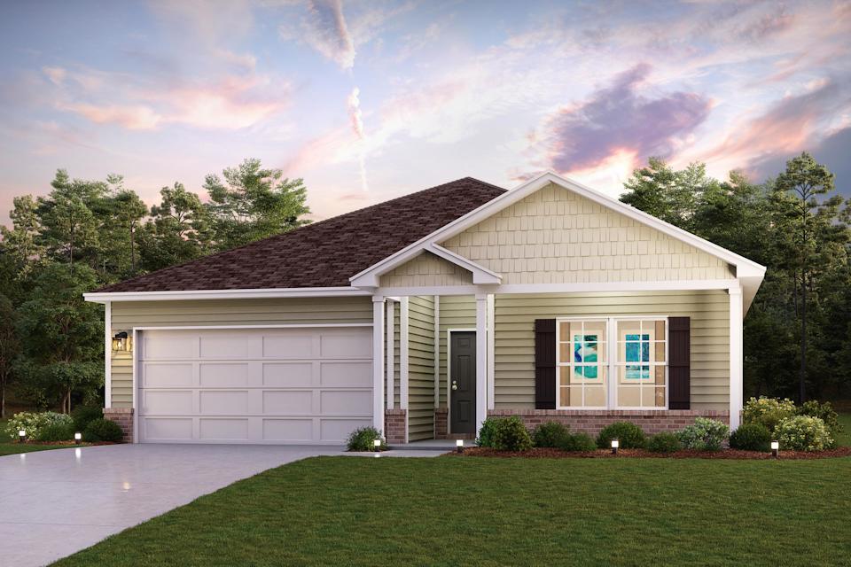 A house with a garage.