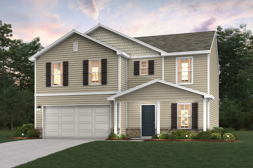 A house with a garage.