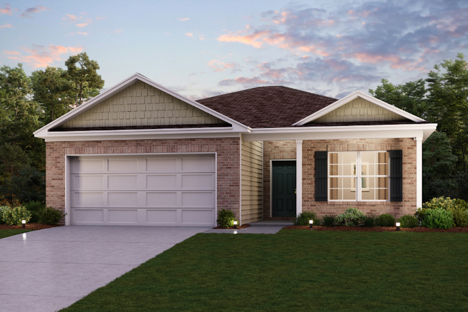 A house with a garage.