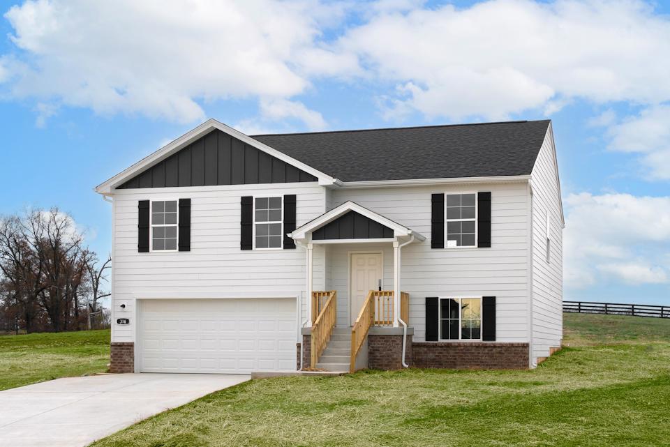 A house with a garage.
