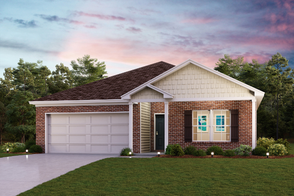 A house with a garage.