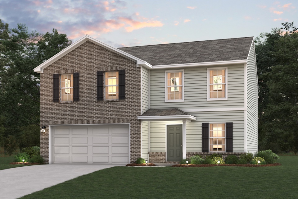 A house with a garage.
