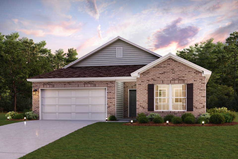 A house with a garage.