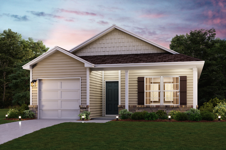 A house with a garage.