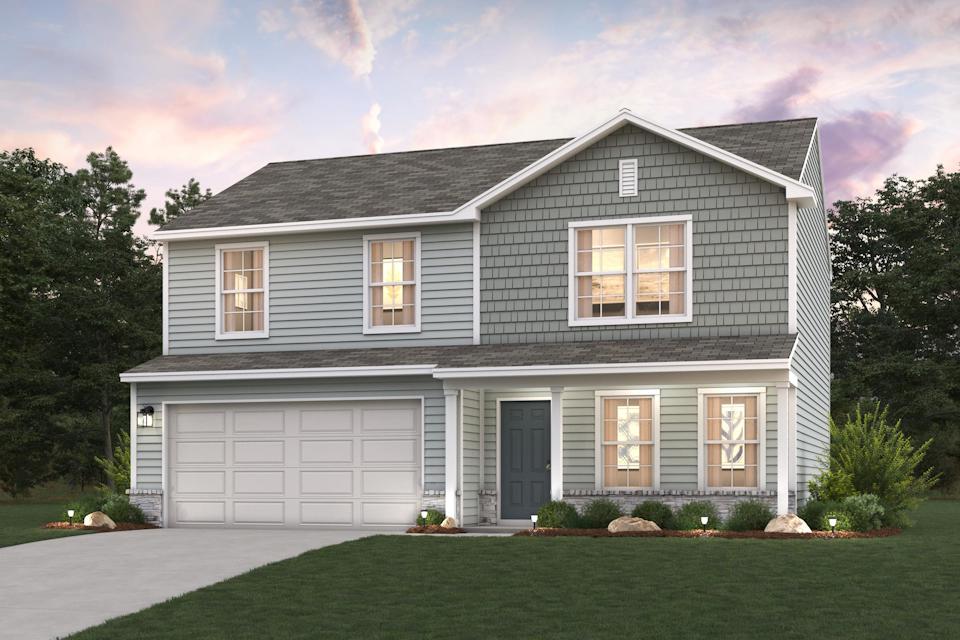 A house with a garage.